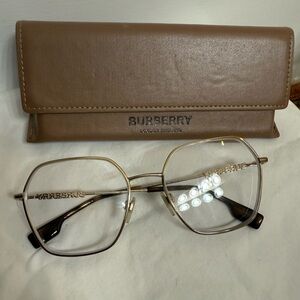 Women's Burberry B1381 Glasses in Gold with Case/Cleaning Cloth (56-18-140)